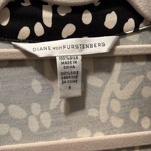 Diane von Furstenberg black and white wrap dress